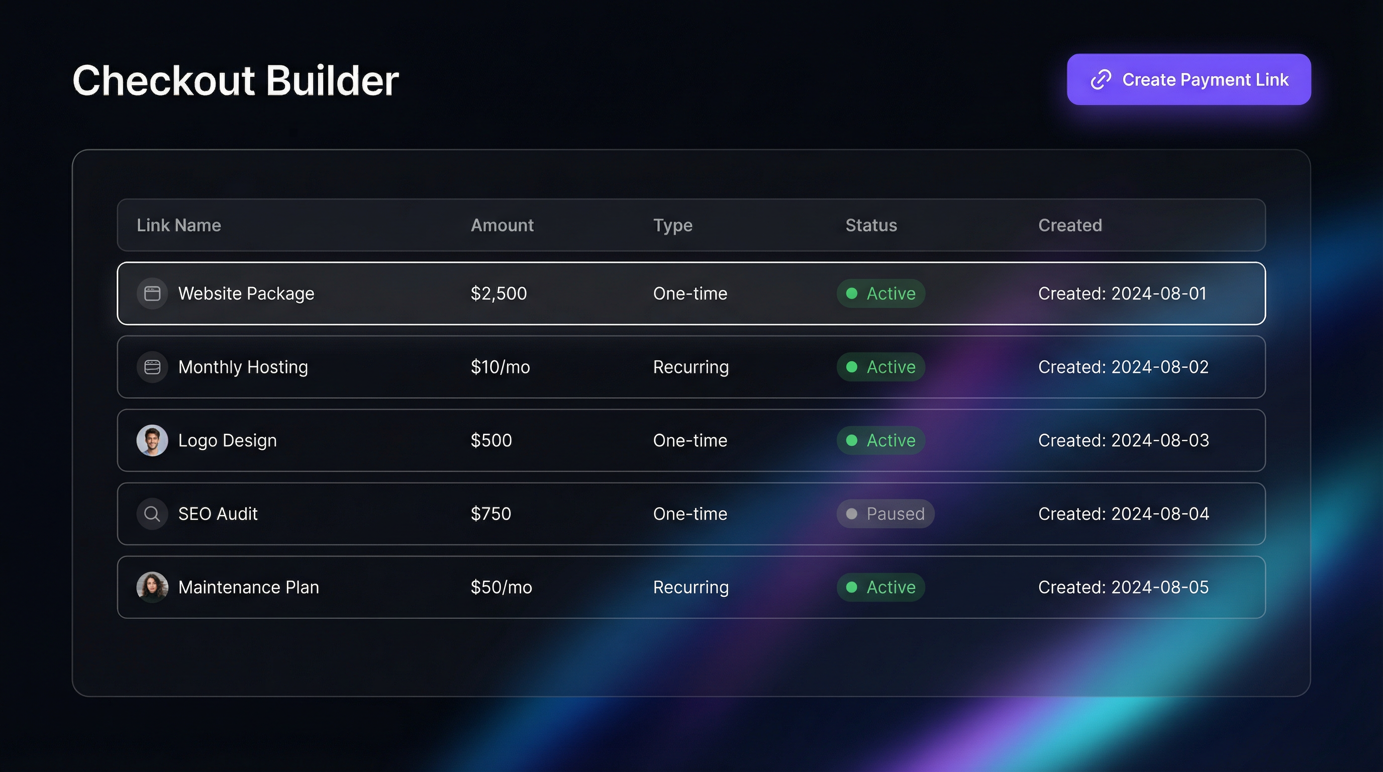PAYMENTS - Trovn No Extra Tools interface showing real product functionality